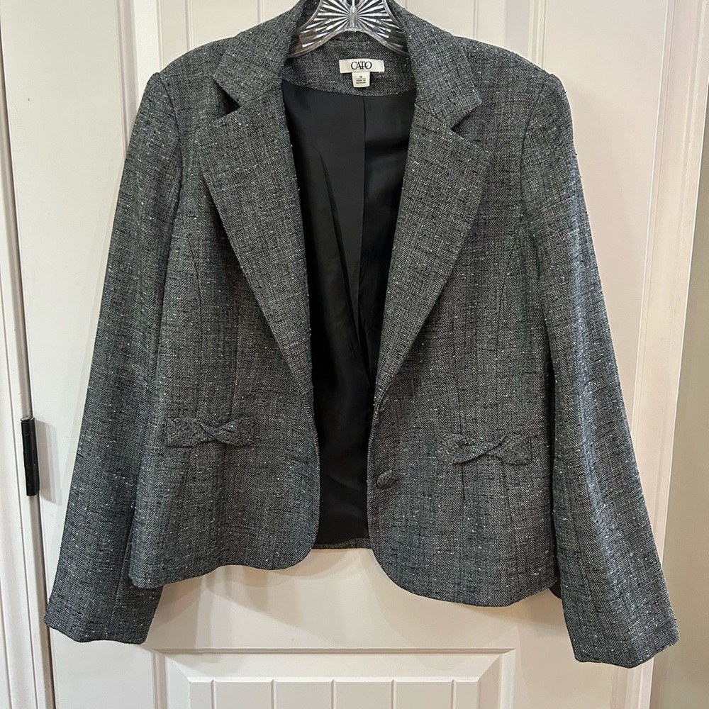 Cato Charcoal Tweed Women's Blazer size 14